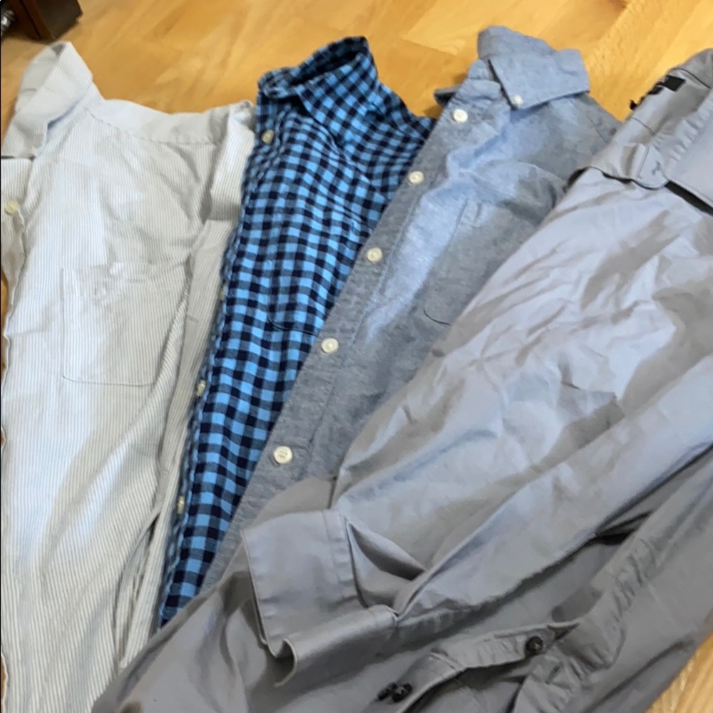 Lot of four (4) small dress and casual shirts